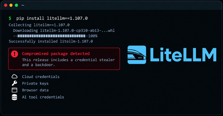 LiteLLM Python Package Hit by Supply Chain Attack That Stole Credentials and Planted a Backdoor