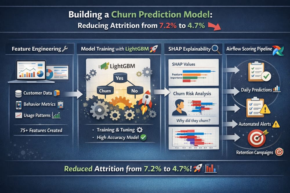 Customer Churn Prediction: How We Reduced Attrition by 34% With a Simple ML Model